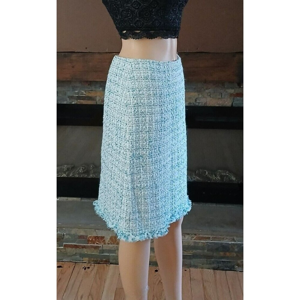 Grace Dane Lewis Women's Cotton Blend Tweed Blue Skirt Size 4 Office Career - Picture 7 of 10